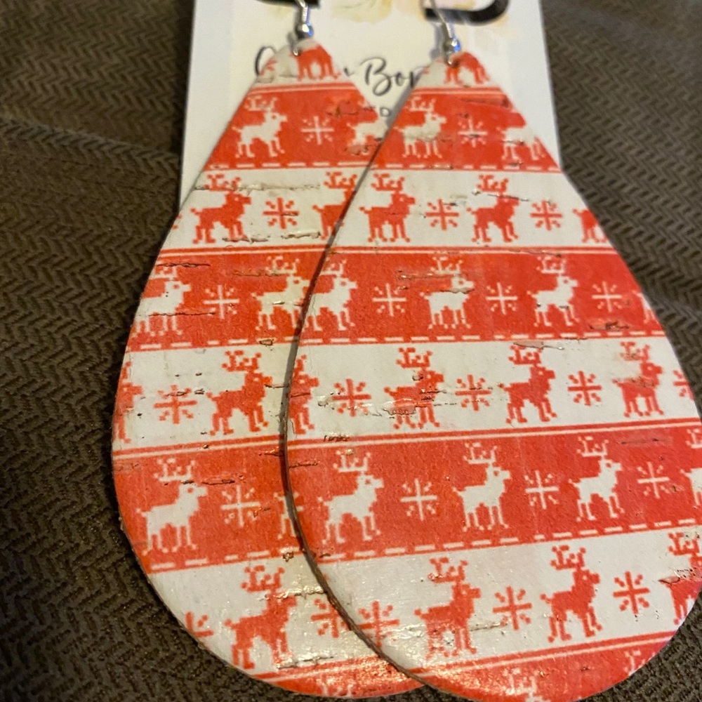 *NEW* Handmade Genuine Cork & Leather Earrings